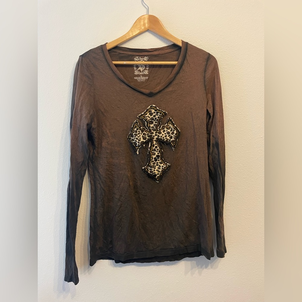 Velvet Stone Diamond Cheetah long sleeve